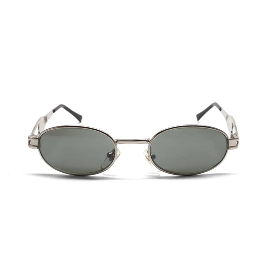Authentic 90s Small Size Oval Silver Vintage Sunglasses
