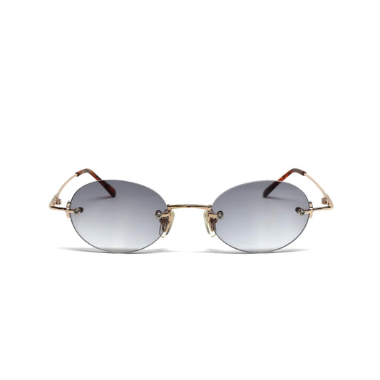 True Vintage 90s Grey Frameless Deadstock Oval Sunglasses